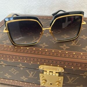 DITA Narcissus Black and Gold Square Sunglasses like new